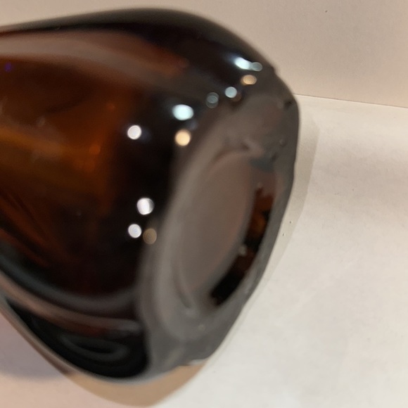 Swung Five Finger Pulled Glass Vase Rootbeer Amber 10" - Picture 7 of 8